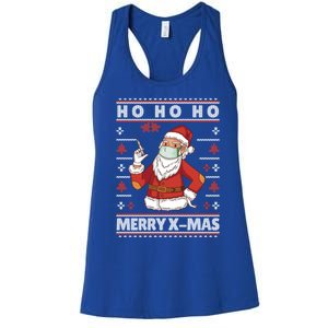 Ho Ho Ho Ugly Xmas Outfit With Doctor Santa Cool Gift Women's Racerback Tank