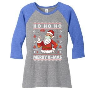 Ho Ho Ho Ugly Xmas Outfit With Doctor Santa Cool Gift Women's Tri-Blend 3/4-Sleeve Raglan Shirt