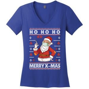 Ho Ho Ho Ugly Xmas Outfit With Doctor Santa Cool Gift Women's V-Neck T-Shirt