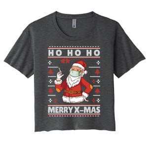 Ho Ho Ho Ugly Xmas Outfit With Doctor Santa Cool Gift Women's Crop Top Tee