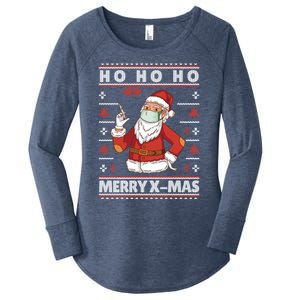 Ho Ho Ho Ugly Xmas Outfit With Doctor Santa Cool Gift Women's Perfect Tri Tunic Long Sleeve Shirt