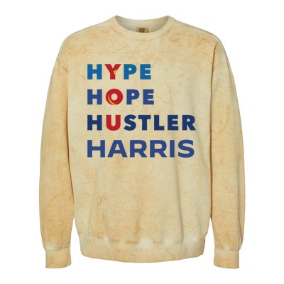 Hype Hope Hustler Harris Kamala 2024 Colorblast Crewneck Sweatshirt