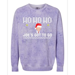 Ho Ho Ho JoeS Got To Go Trump 2024 Ugly Sweater Christmas Colorblast Crewneck Sweatshirt