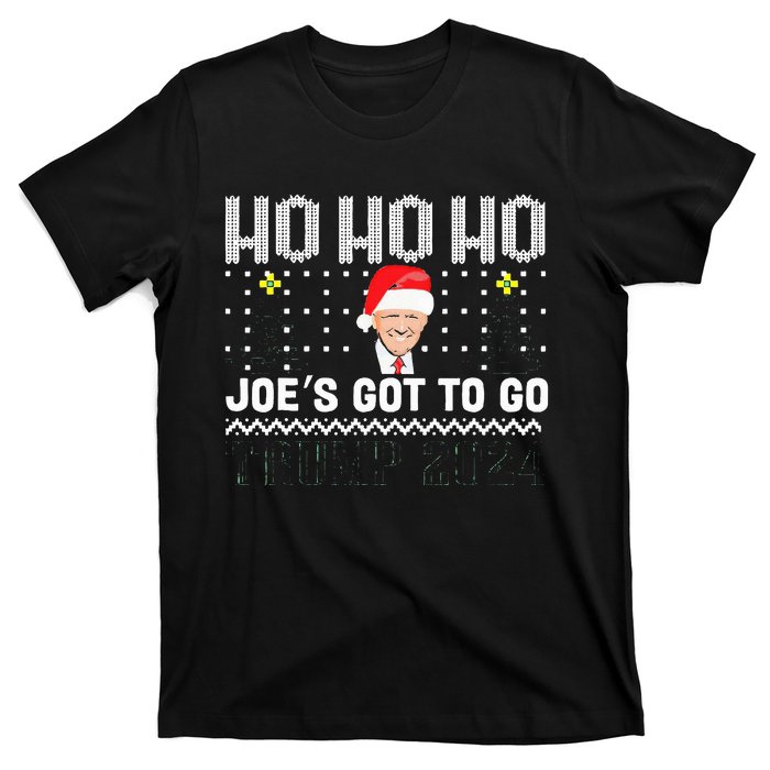 Ho Ho Ho JoeS Got To Go Trump 2024 Ugly Sweater Christmas T-Shirt