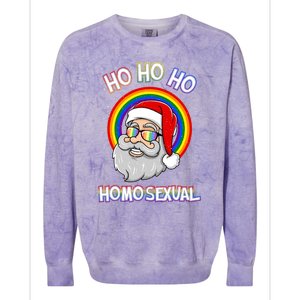 Ho Ho Ho Homosexual Holigays Lgbt Ugly Christmas Sweater Gift Colorblast Crewneck Sweatshirt