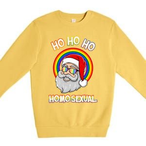 Ho Ho Ho Homosexual Holigays Lgbt Ugly Christmas Sweater Gift Premium Crewneck Sweatshirt