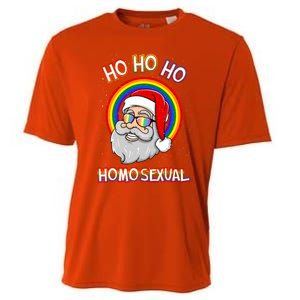 Ho Ho Ho Homosexual Holigays Lgbt Ugly Christmas Sweater Gift Cooling Performance Crew T-Shirt