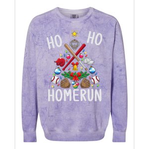 Ho Ho Home Run Baseball Christmas Tree Sports Meaningful Gift Colorblast Crewneck Sweatshirt