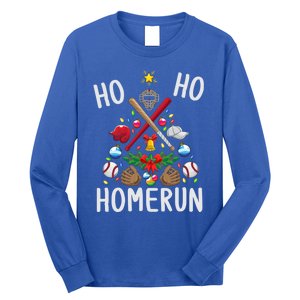 Ho Ho Home Run Baseball Christmas Tree Sports Meaningful Gift Long Sleeve Shirt