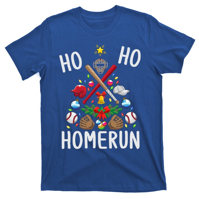 Ho Ho Home Run Baseball Christmas Tree Sports Meaningful Gift T-Shirt