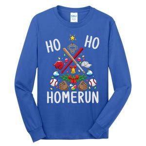 Ho Ho Home Run Baseball Christmas Tree Sports Meaningful Gift Tall Long Sleeve T-Shirt