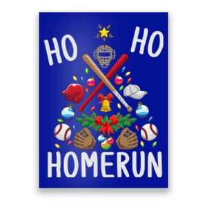 Ho Ho Home Run Baseball Christmas Tree Sports Meaningful Gift Poster