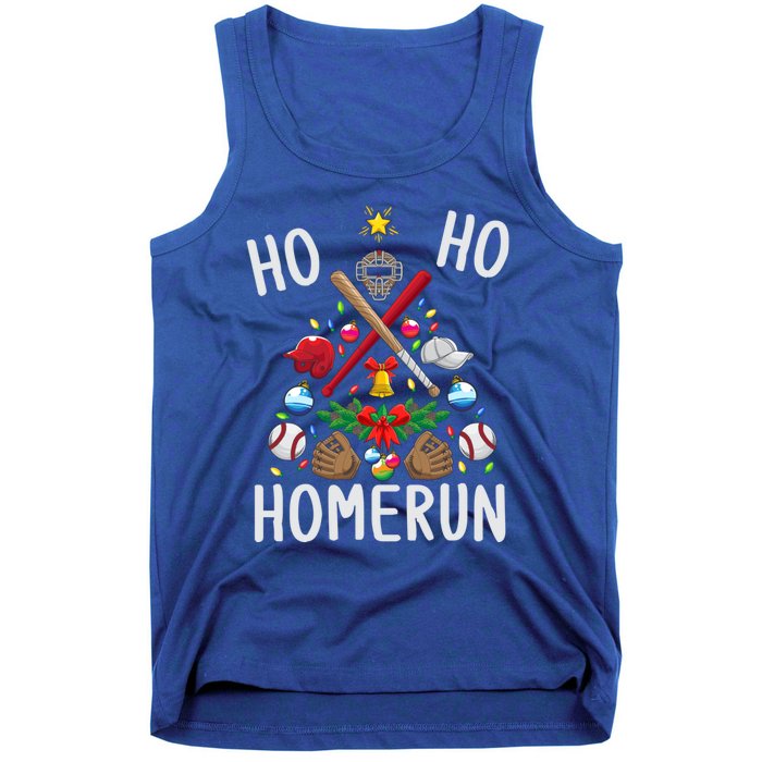 Ho Ho Home Run Baseball Christmas Tree Sports Meaningful Gift Tank Top