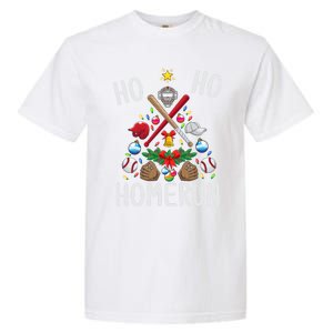 Ho Ho Home Run Baseball Christmas Tree Sports Meaningful Gift Garment-Dyed Heavyweight T-Shirt