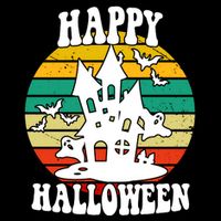 Happy Halloween Hunted House Vintage Cooling Performance Crew T-Shirt