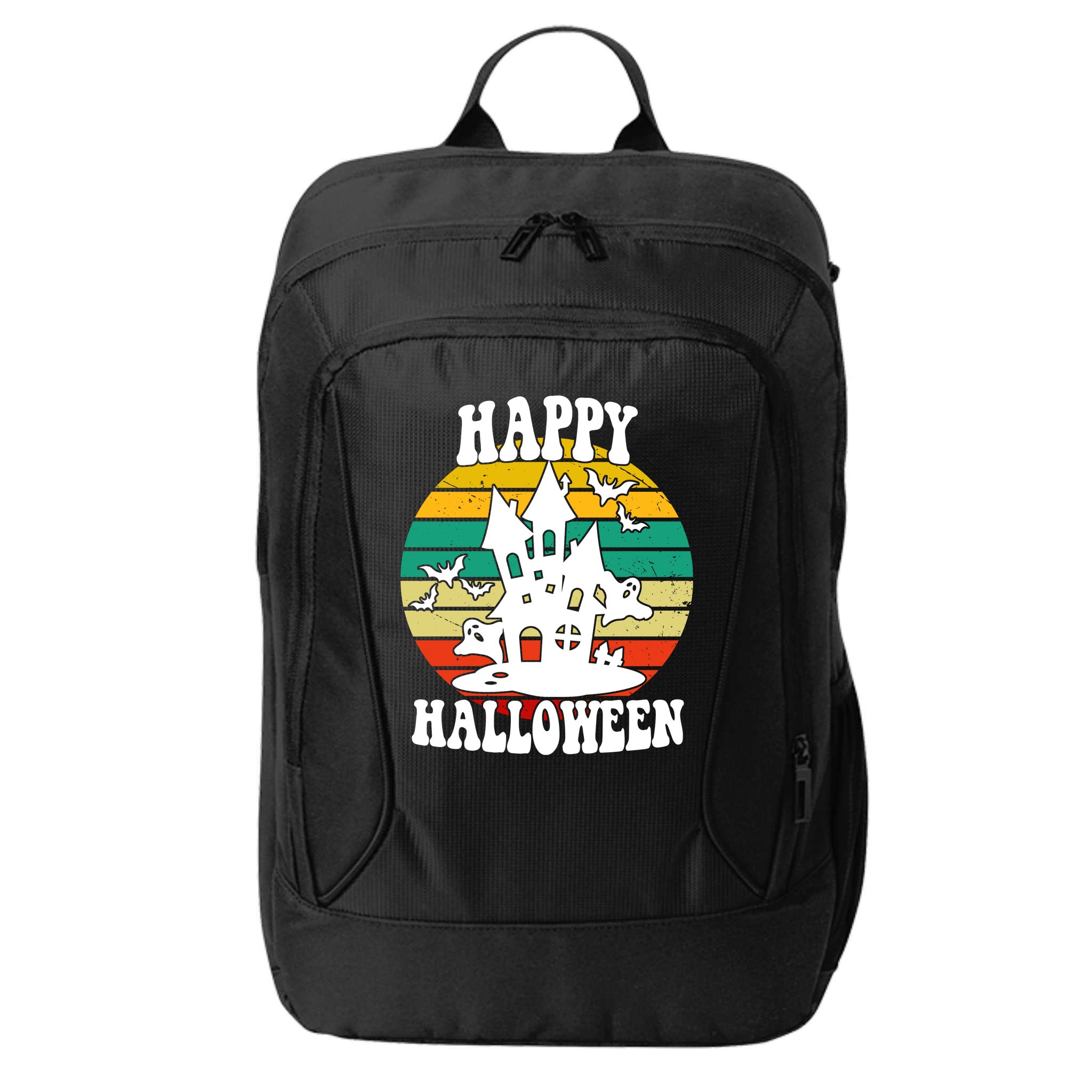 Happy Halloween Hunted House Vintage City Backpack