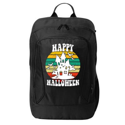 Happy Halloween Hunted House Vintage City Backpack