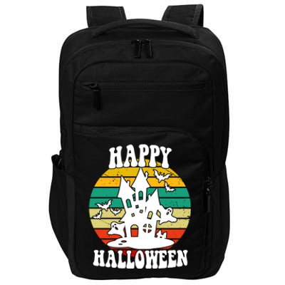 Happy Halloween Hunted House Vintage Impact Tech Backpack