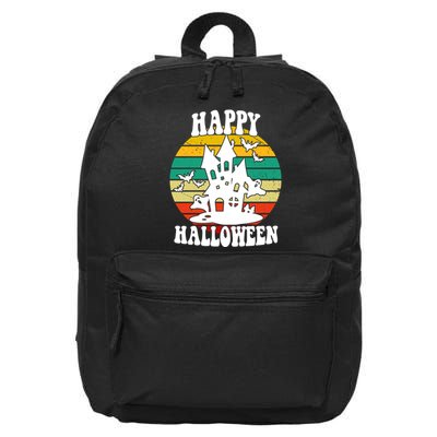 Happy Halloween Hunted House Vintage 16 in Basic Backpack