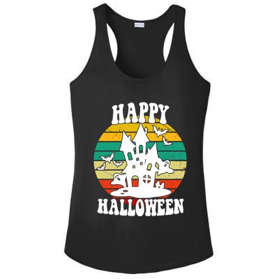 Happy Halloween Hunted House Vintage Ladies PosiCharge Competitor Racerback Tank