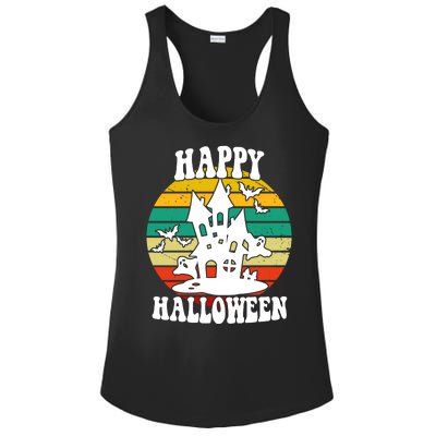 Happy Halloween Hunted House Vintage Ladies PosiCharge Competitor Racerback Tank