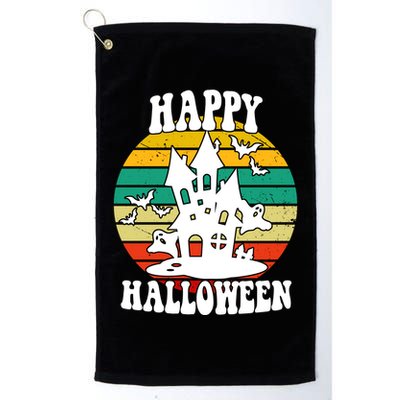 Happy Halloween Hunted House Vintage Golf Towel