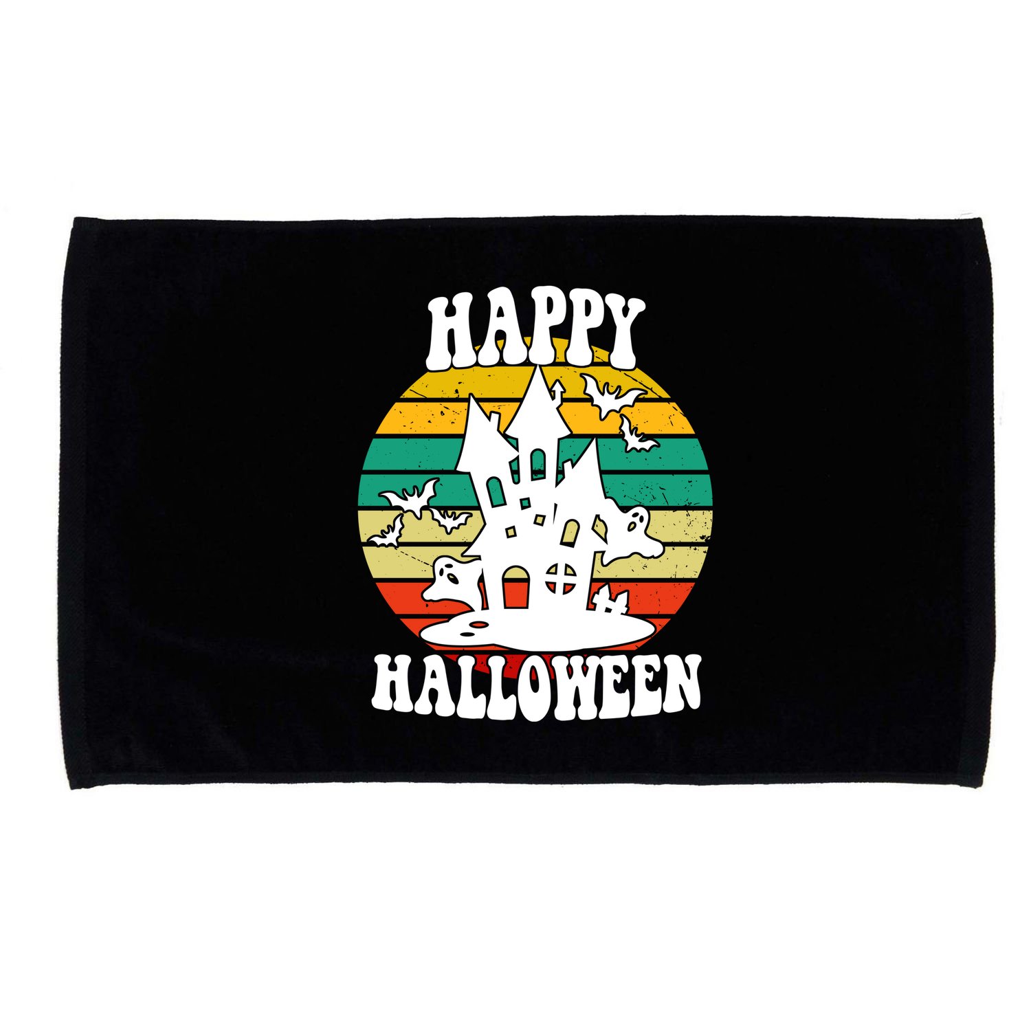 Happy Halloween Hunted House Vintage Microfiber Hand Towel