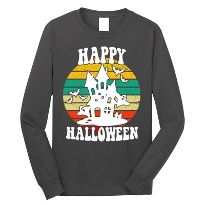 Happy Halloween Hunted House Vintage Long Sleeve Shirt