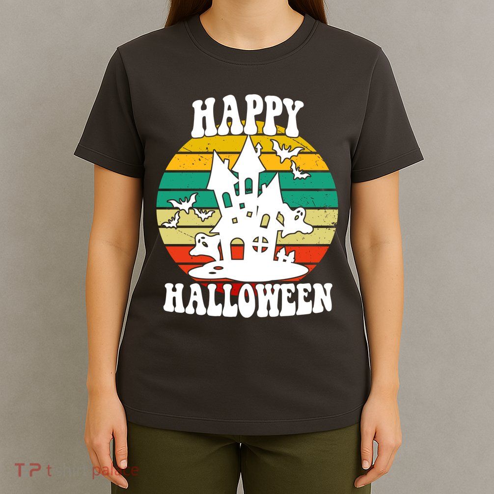 Happy Halloween Hunted House Vintage T-Shirt