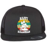 Happy Halloween Hunted House Vintage Flatbill Hat