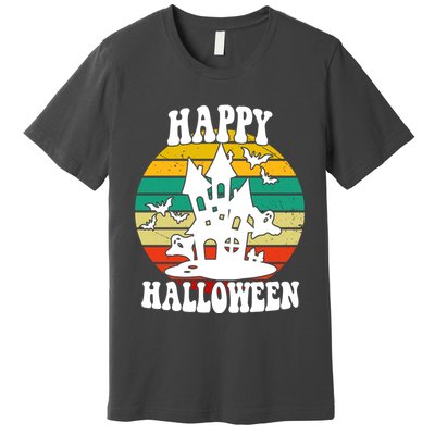 Happy Halloween Hunted House Vintage Premium T-Shirt