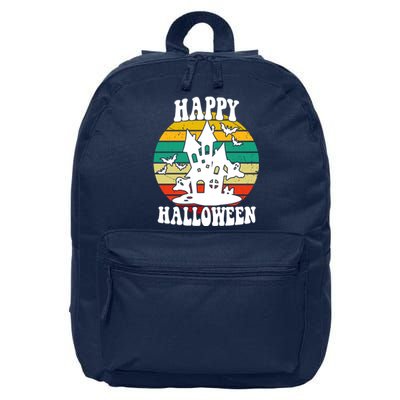 Happy Halloween Hunted House Vintage 16 in Basic Backpack