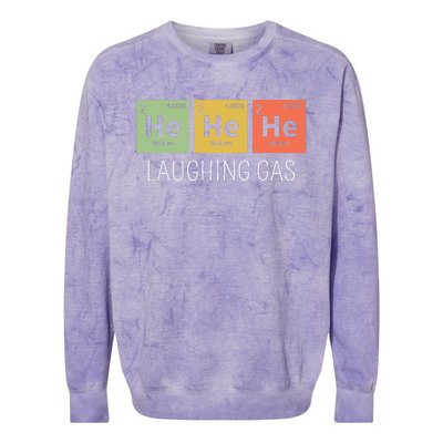 He He He Helium Laughing Gas Funny Chemistry Elements Colorblast Crewneck Sweatshirt