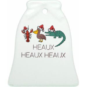 Heaux Heaux Heaux Funny Louisiana Cajun Christmas Holiday Ceramic Bell Ornament