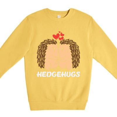 Hedgehugs Hedgehog Hugs Valentines Day Couples Meaningful Gift Premium Crewneck Sweatshirt