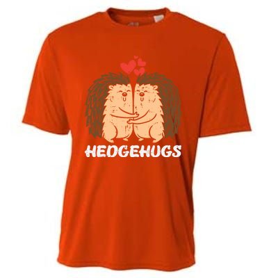 Hedgehugs Hedgehog Hugs Valentines Day Couples Meaningful Gift Cooling Performance Crew T-Shirt