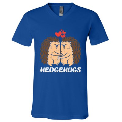 Hedgehugs Hedgehog Hugs Valentines Day Couples Meaningful Gift V-Neck T-Shirt