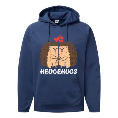 Hedgehugs Hedgehog Hugs Valentines Day Couples Meaningful Gift Performance Fleece Hoodie