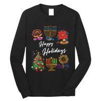 Happy Holidays Hanukkah Feliz Navidad Christmas Kwanzaa Long Sleeve Shirt