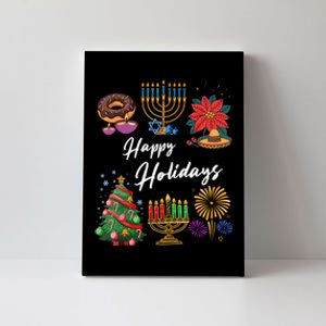 Happy Holidays Hanukkah Feliz Navidad Christmas Kwanzaa Canvas