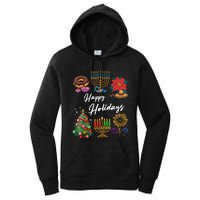 Happy Holidays Hanukkah Feliz Navidad Christmas Kwanzaa Women's Pullover Hoodie