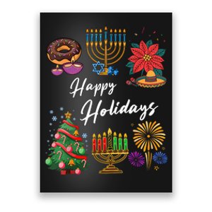 Happy Holidays Hanukkah Feliz Navidad Christmas Kwanzaa Poster