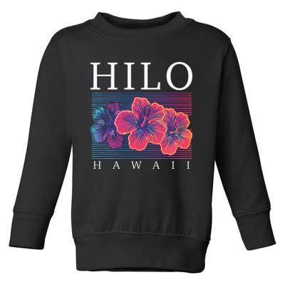 Hilo Hawaii Hawaiian Hibiscus Flowers Surfer Souvenir Toddler Sweatshirt