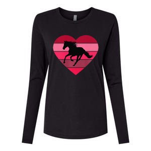 Horse Heart Horseback Equestrian Riding Cuten Women Premium Womens Cotton Relaxed Long Sleeve T-Shirt