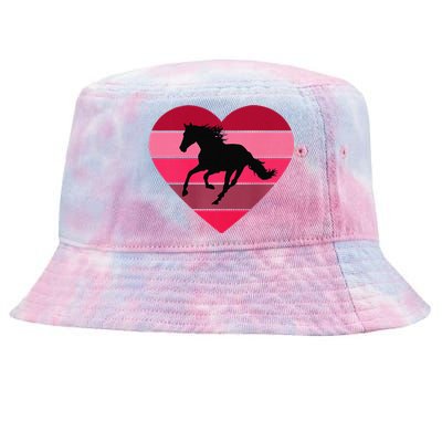 Horse Heart Horseback Equestrian Riding Cuten Women Premium Tie-Dyed Bucket Hat