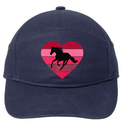 Horse Heart Horseback Equestrian Riding Cuten Women Premium 7-Panel Snapback Hat