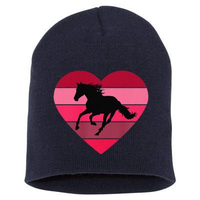 Horse Heart Horseback Equestrian Riding Cuten Women Premium Short Acrylic Beanie