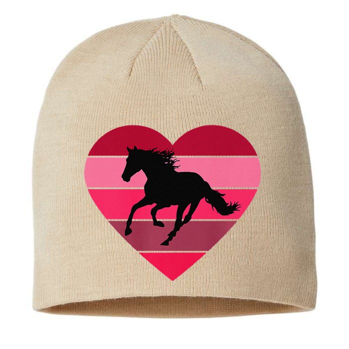 Horse Heart Horseback Equestrian Riding Cuten Women Premium Sustainable Beanie