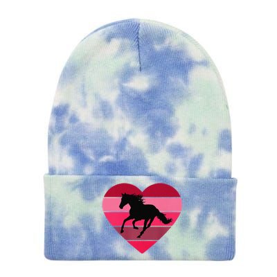 Horse Heart Horseback Equestrian Riding Cuten Women Premium Tie Dye 12in Knit Beanie