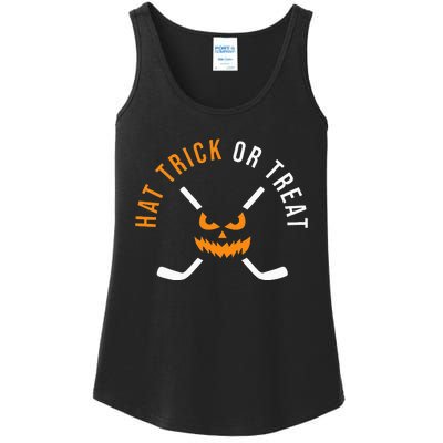 Halloween Hockey Hat Trick Or Treat Ice Hockey Player Ladies Essential Tank